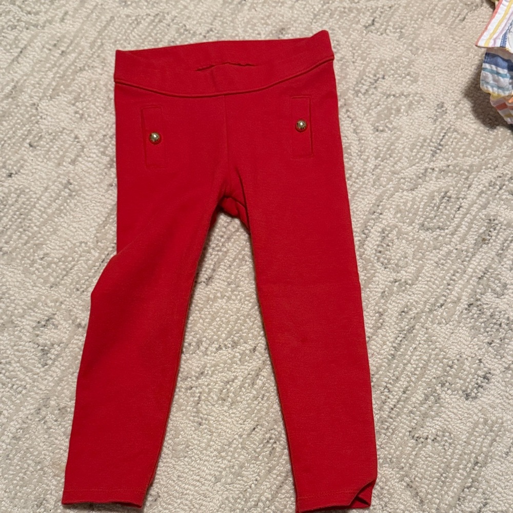 Janie and Jack Vibrant Red Kids Leggings